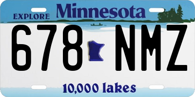 MN license plate 678NMZ