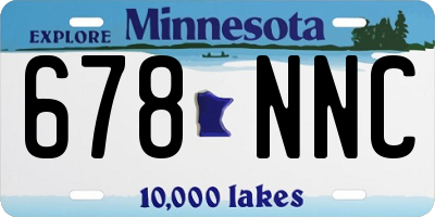 MN license plate 678NNC