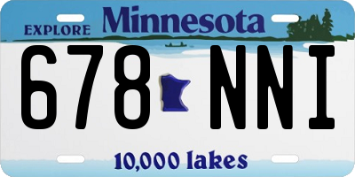 MN license plate 678NNI