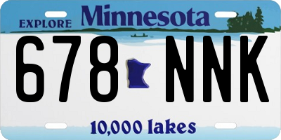 MN license plate 678NNK