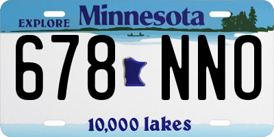 MN license plate 678NNO