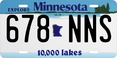 MN license plate 678NNS
