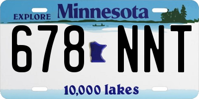 MN license plate 678NNT