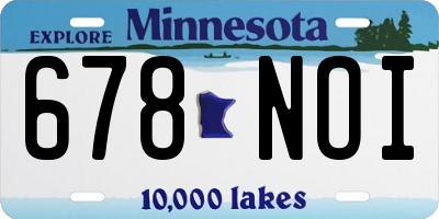 MN license plate 678NOI