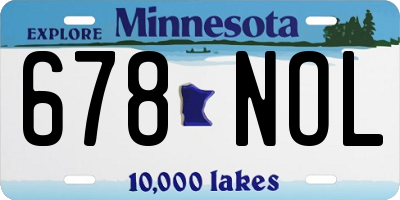 MN license plate 678NOL