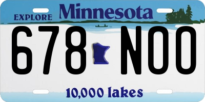 MN license plate 678NOO