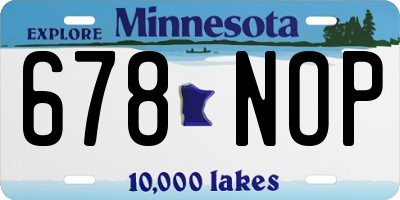MN license plate 678NOP