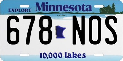 MN license plate 678NOS