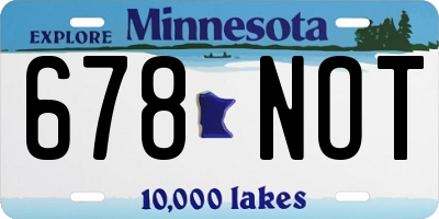 MN license plate 678NOT