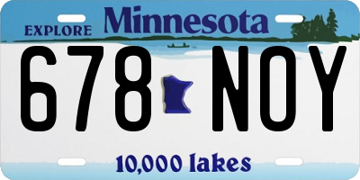 MN license plate 678NOY