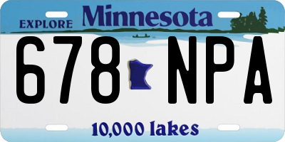 MN license plate 678NPA
