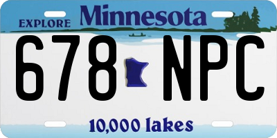 MN license plate 678NPC