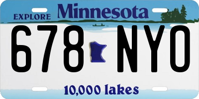MN license plate 678NYO
