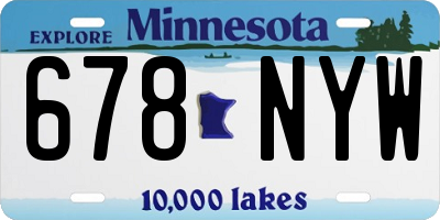 MN license plate 678NYW