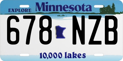 MN license plate 678NZB