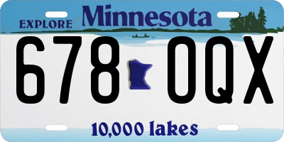 MN license plate 678OQX