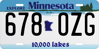 MN license plate 678OZG