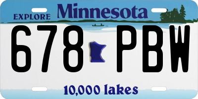 MN license plate 678PBW