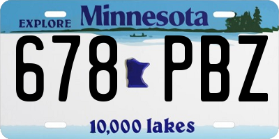 MN license plate 678PBZ