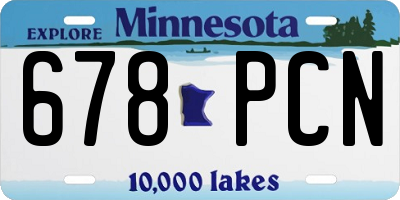 MN license plate 678PCN