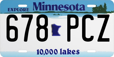 MN license plate 678PCZ