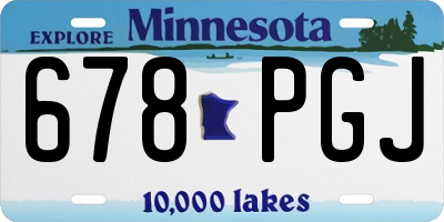 MN license plate 678PGJ