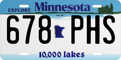 MN license plate 678PHS