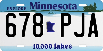 MN license plate 678PJA