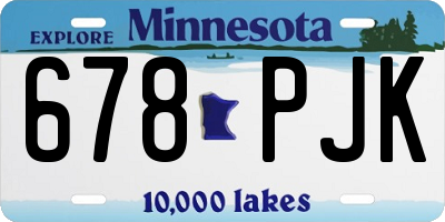 MN license plate 678PJK