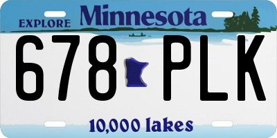 MN license plate 678PLK