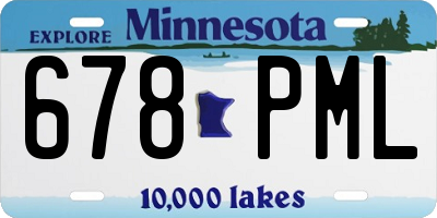 MN license plate 678PML
