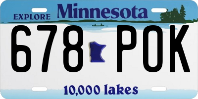 MN license plate 678POK