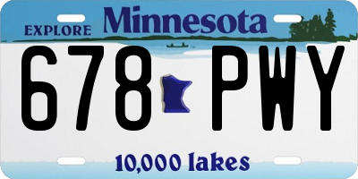 MN license plate 678PWY