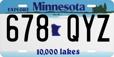 MN license plate 678QYZ