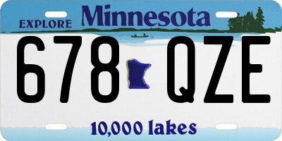MN license plate 678QZE