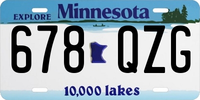 MN license plate 678QZG