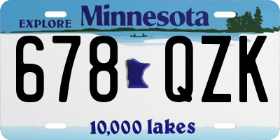 MN license plate 678QZK