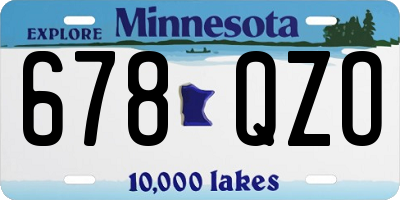 MN license plate 678QZO
