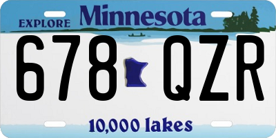 MN license plate 678QZR