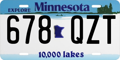 MN license plate 678QZT