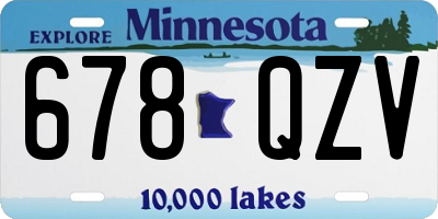 MN license plate 678QZV