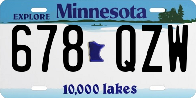 MN license plate 678QZW