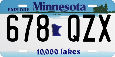 MN license plate 678QZX