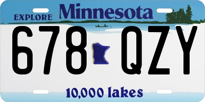 MN license plate 678QZY