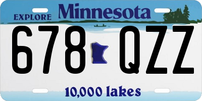 MN license plate 678QZZ