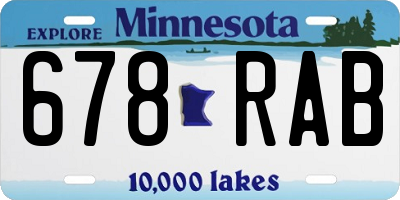 MN license plate 678RAB