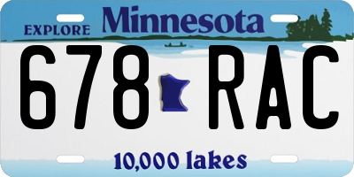 MN license plate 678RAC