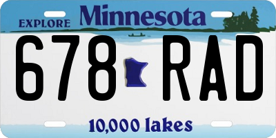 MN license plate 678RAD