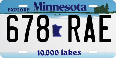 MN license plate 678RAE