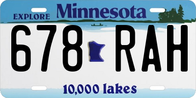 MN license plate 678RAH